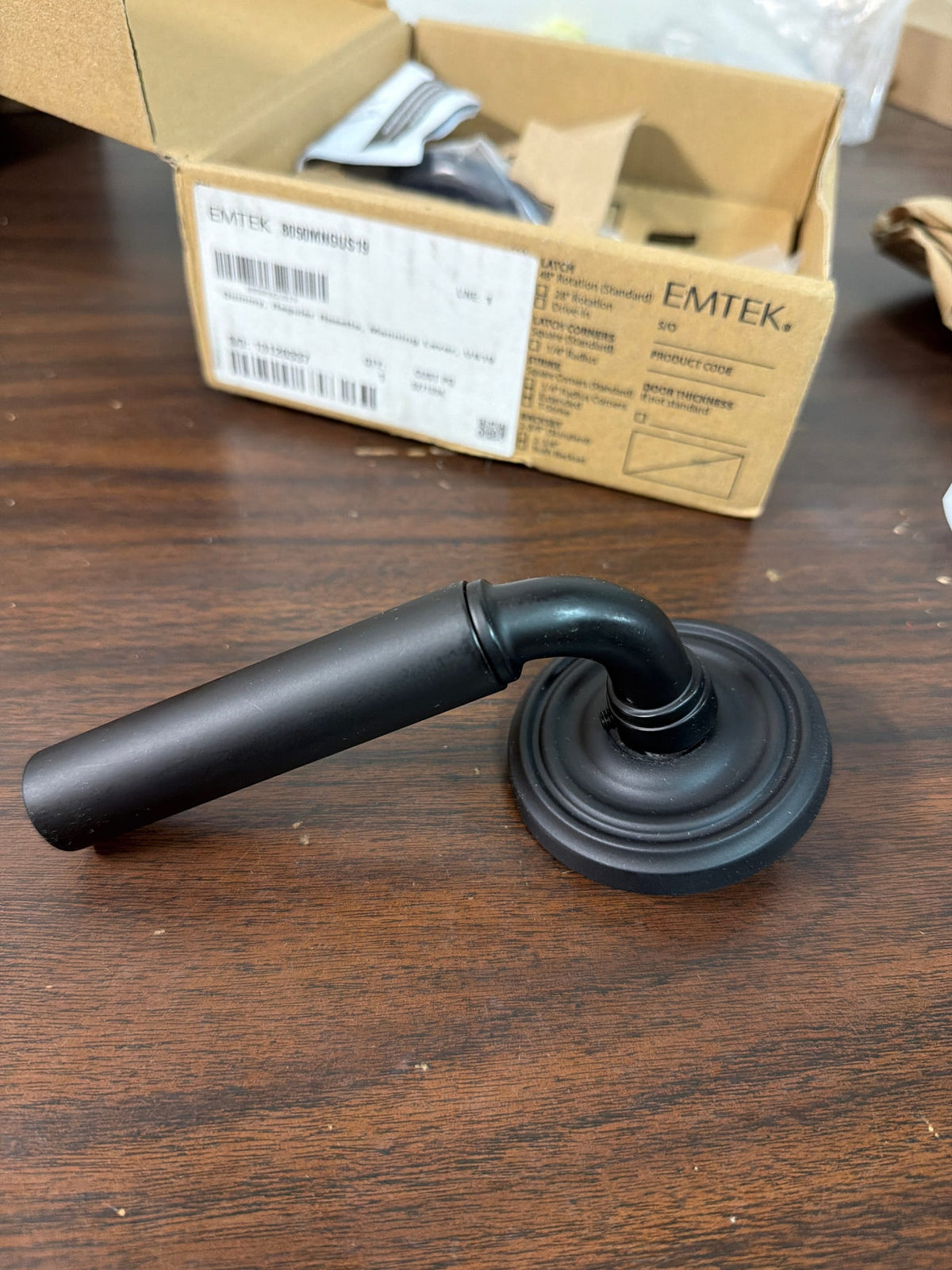 Emtek, Double Dummy, Regular Rosette, Manning Lever, US19, 8050MNGUS19