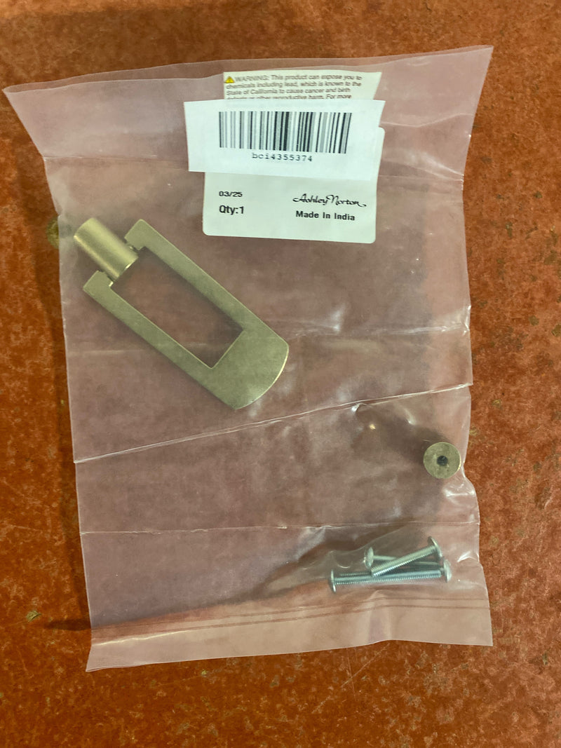 Ashley Norton NB.6265 Solid Bronze 3.5" Long Rustic Farmhouse Rectangular Drop Ring Knob - Natural Bronze