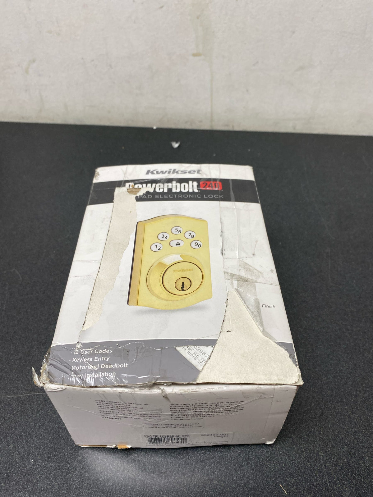 Kwikset 9240TRL-L03 Powerbolt 240 Traditional Single Cylinder Keyless Entry Deadbolt with 5-Button Keypad - Polished Brass
