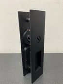 Emtek 2155US19138 Narrow Modern Rectangular 7-1/4 Inch Privacy Mortise Pocket Door Lock for 1-3/8" Thick Doors - Flat Black