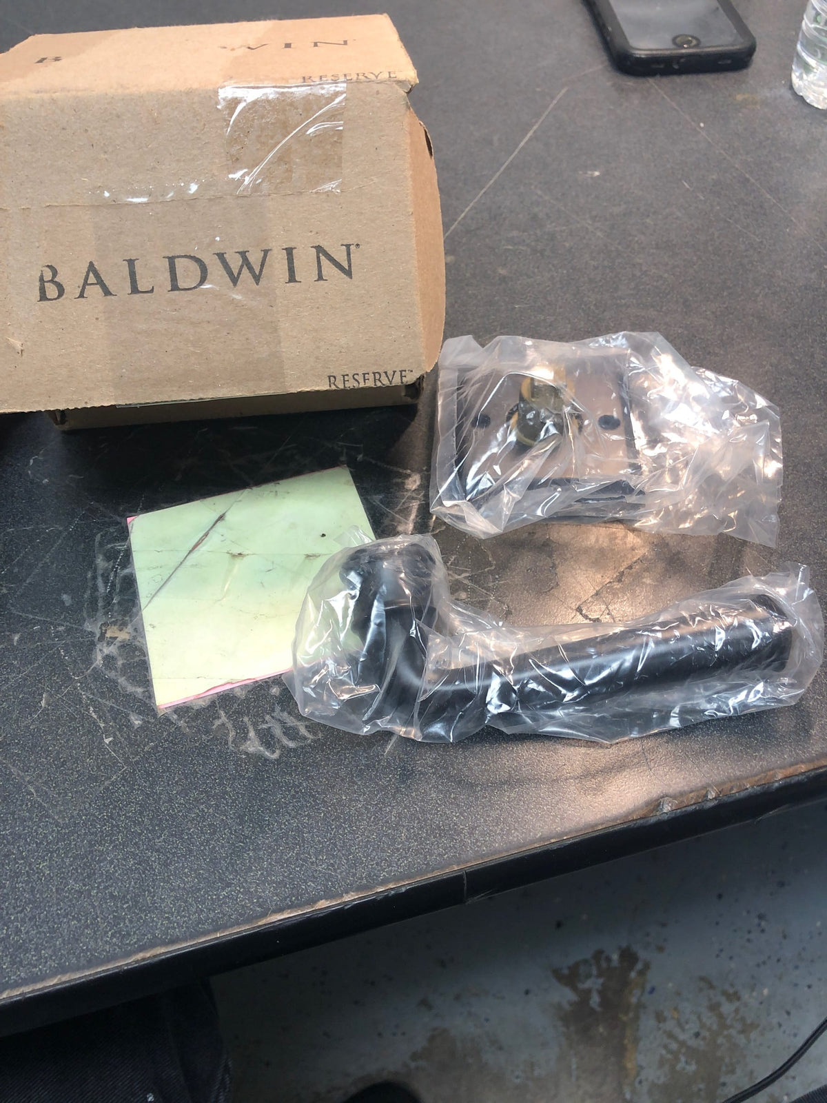 Baldwin HDFEDRTSR112 Federal Non-Turning One-Sided Dummy Door Lever with Square Rose - Venetian Bronze