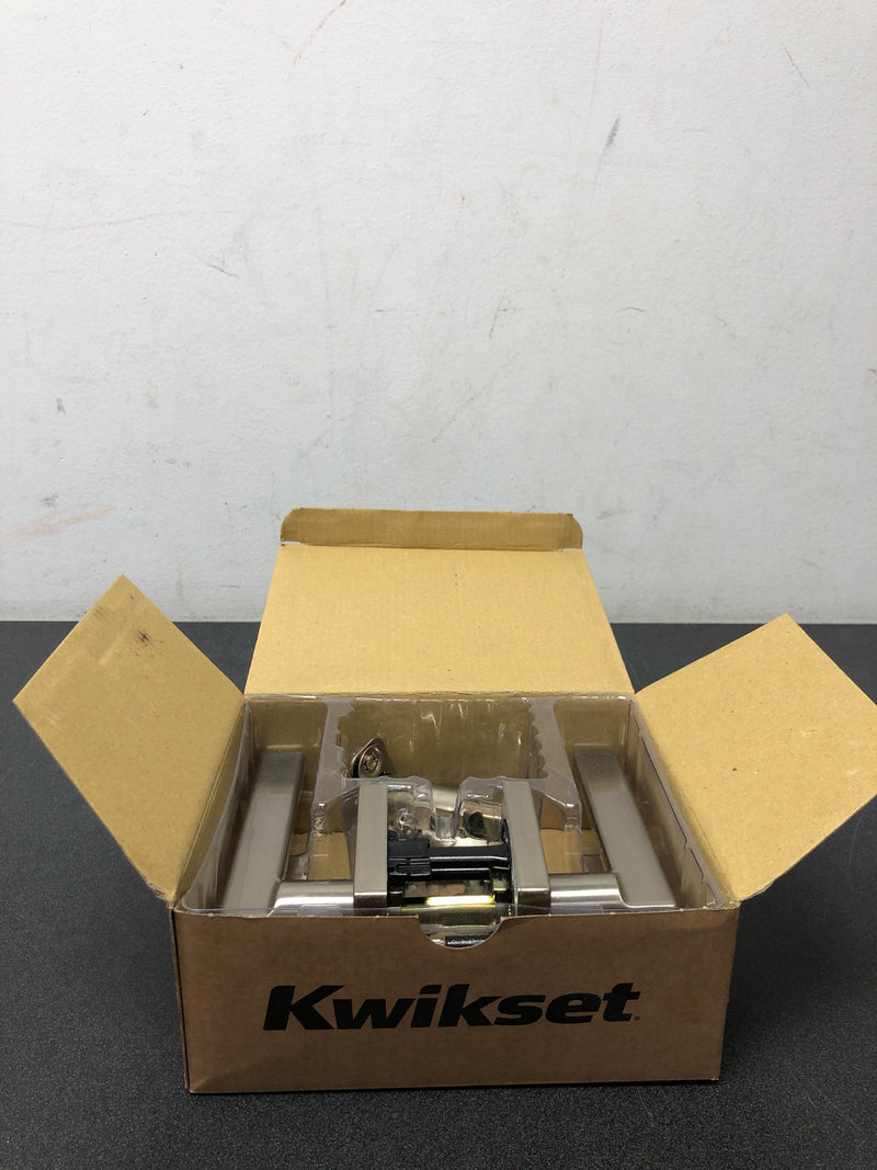 Kwikset 720HFLSQT-15 Halifax Passage Door Lever Set with Square Rose - Satin Nickel