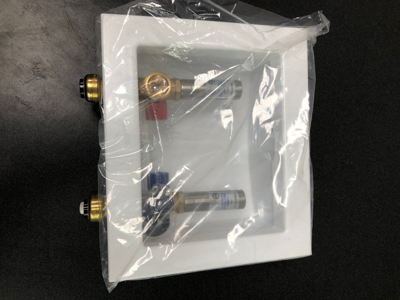 Tectite FSBBOXWMWH 1/2 in. Brass Push-to-Connect x 3/4 in. Male Hose Thread Washing Machine Outlet Box with Water Hammer Arrestors
