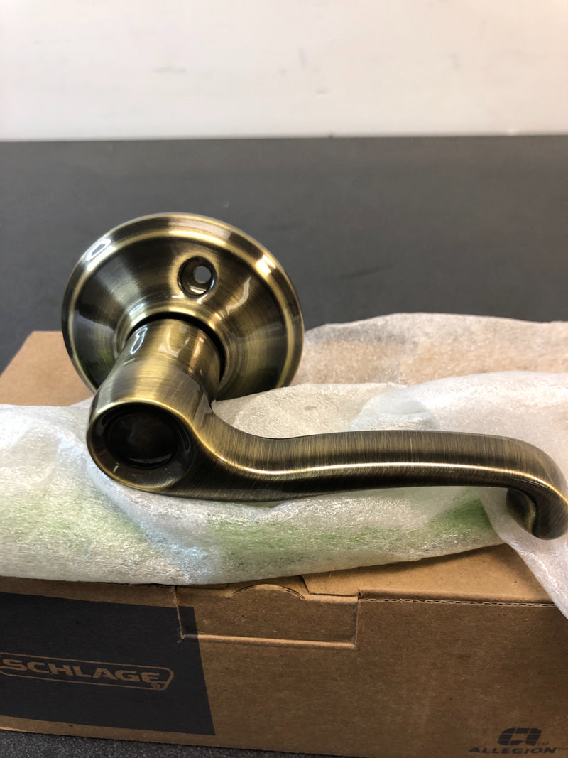 Schlage F59FLA609LH Flair Left Handed Single Cylinder Interior Pack - Exterior Handleset Sold Separately - Antique Brass
