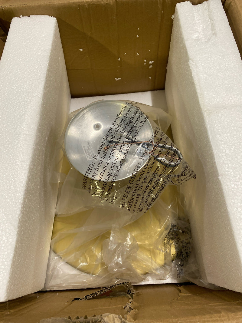 Aviance lighting HD90040 Goodwin 14 in. 1-Light Glod Industrial Semi-Flush Mount with Aluminum Shade and No Bulbs Included