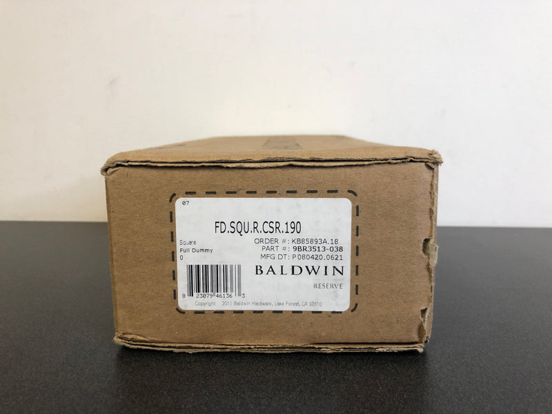Baldwin Square Non-Turning Two-Sided Through-Door Dummy Door Lever Set with Square Rosette from the Reserve Collection