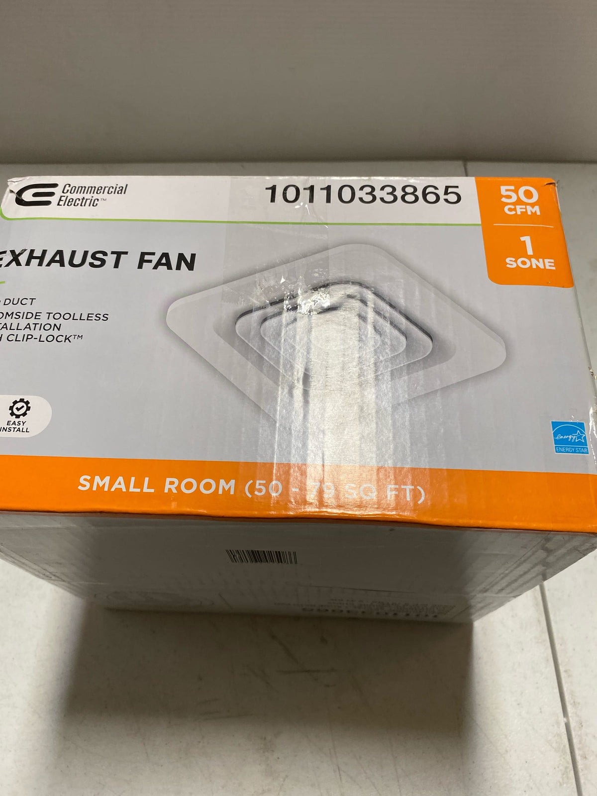 Commercial electric BF1101 50 CFM Ceiling Mount Room Side Installation Bathroom Exhaust Fan, ENERGY STAR