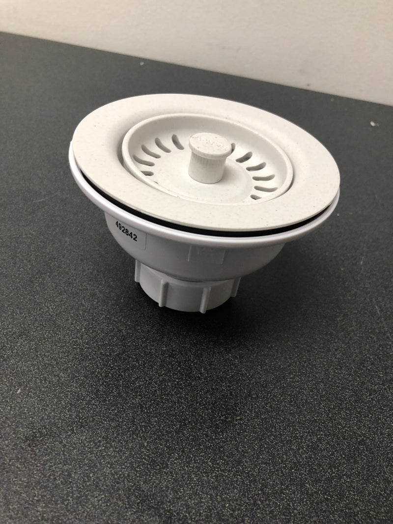 Elkay Polymer Drain Fitting for 3-1/2 in. Sink Drain Opening in White-LKQS35WH