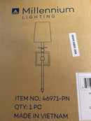 Millennium Lighting 46971-PN 26" Tall Wall Sconce with Tapered Fabric Shade - Polished Nickel