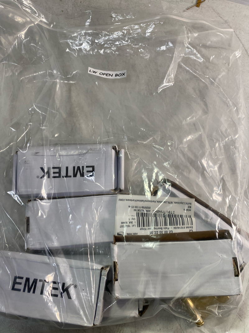 Emtek 95014US4 4 Inch x 4 Inch Spring Square Corner Mortise Hinge - Pair - Satin Brass