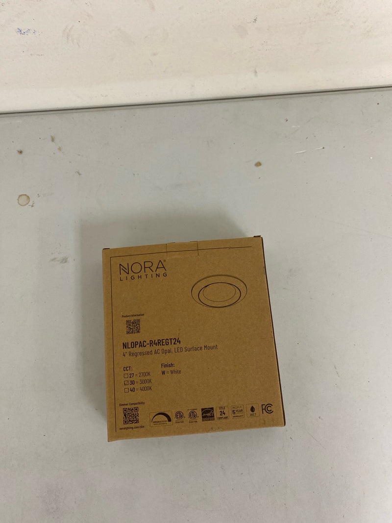 Nora NLOPAC-R4REGT2430W 4" Regressed AC T24 Opal Surface Mounted LED (3000K)