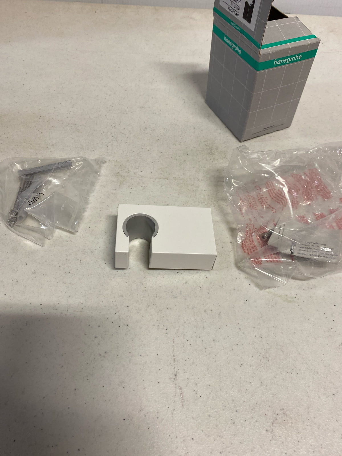 Hansgrohe 28387701 Pipe Mount Shower Arm Holder in Matte White