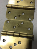 Deltana S44R54BMS 4" x 4" Plain Bearing 5/8" Radius Corners Mortise Hinge - Pair - Brushed Brass
