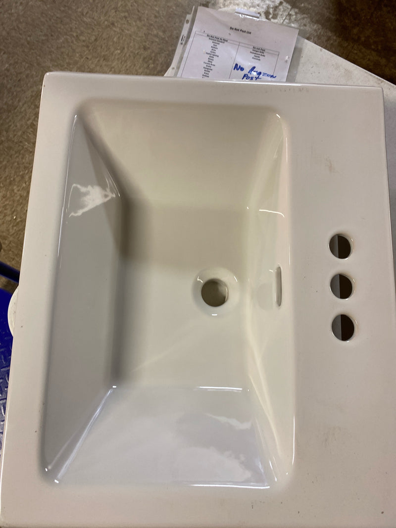 PROFLO PF1184WH 22-7/8" Rectangular Vitreous China Pedestal Bathroom Sink with Overflow and 3 Faucet Holes at 4" Centers - Sink Only - White