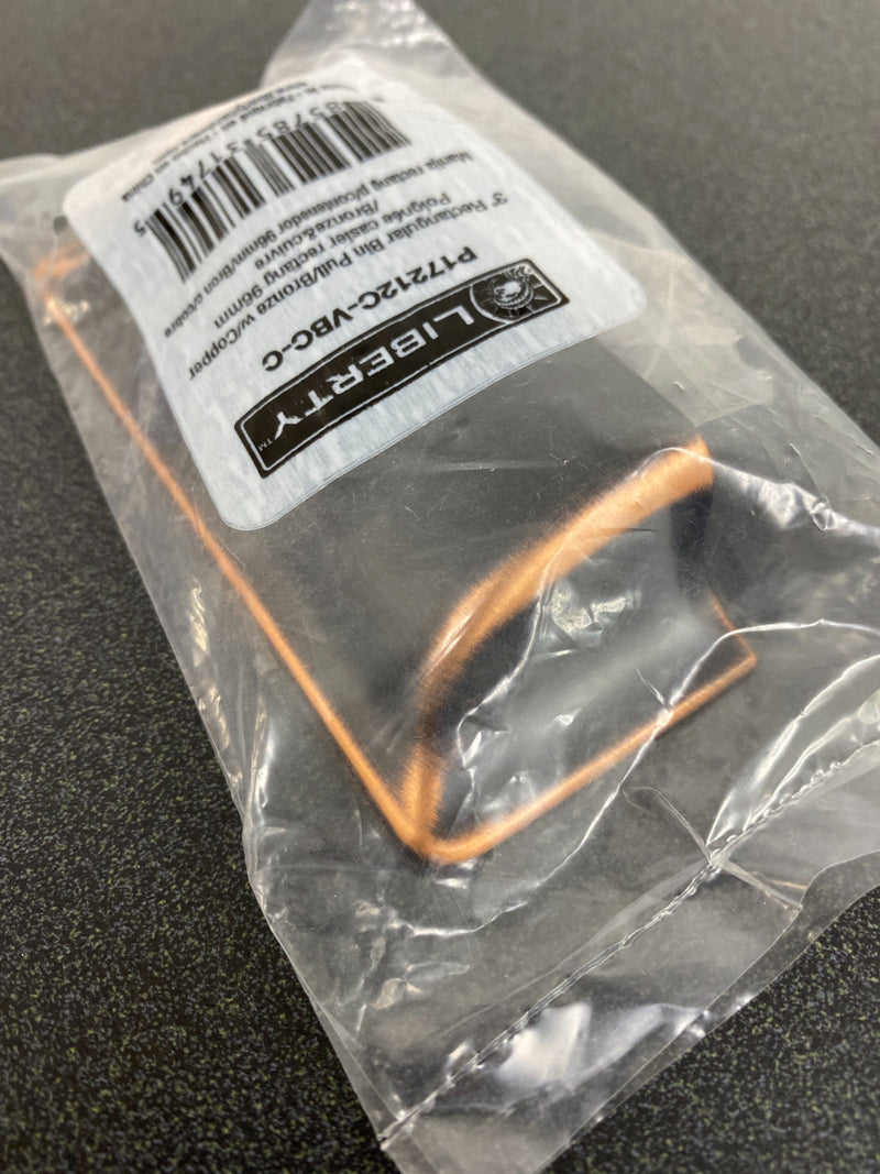 Liberty P17212C-VBC-C 3 in. (76 mm) Center-to-Center Bronze with Copper Highlights Rectangular Cup Drawer Pull