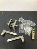 Baldwin Reserve Square Satin Nickel Universal Hall/Closet Door Lever with Contemporary Square Rose