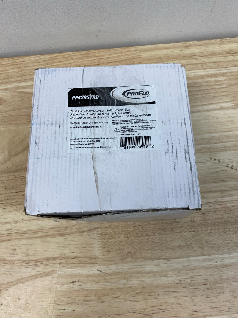 PROFLO PF42957RD Cast Iron Round Shower Drain (2" IPS Connection) - Chrome