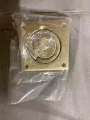 Baldwin 0397044 3-1/2 Inch x 3-1/2 Inch Solid Brass Flush Ring Pull - Satin Brass