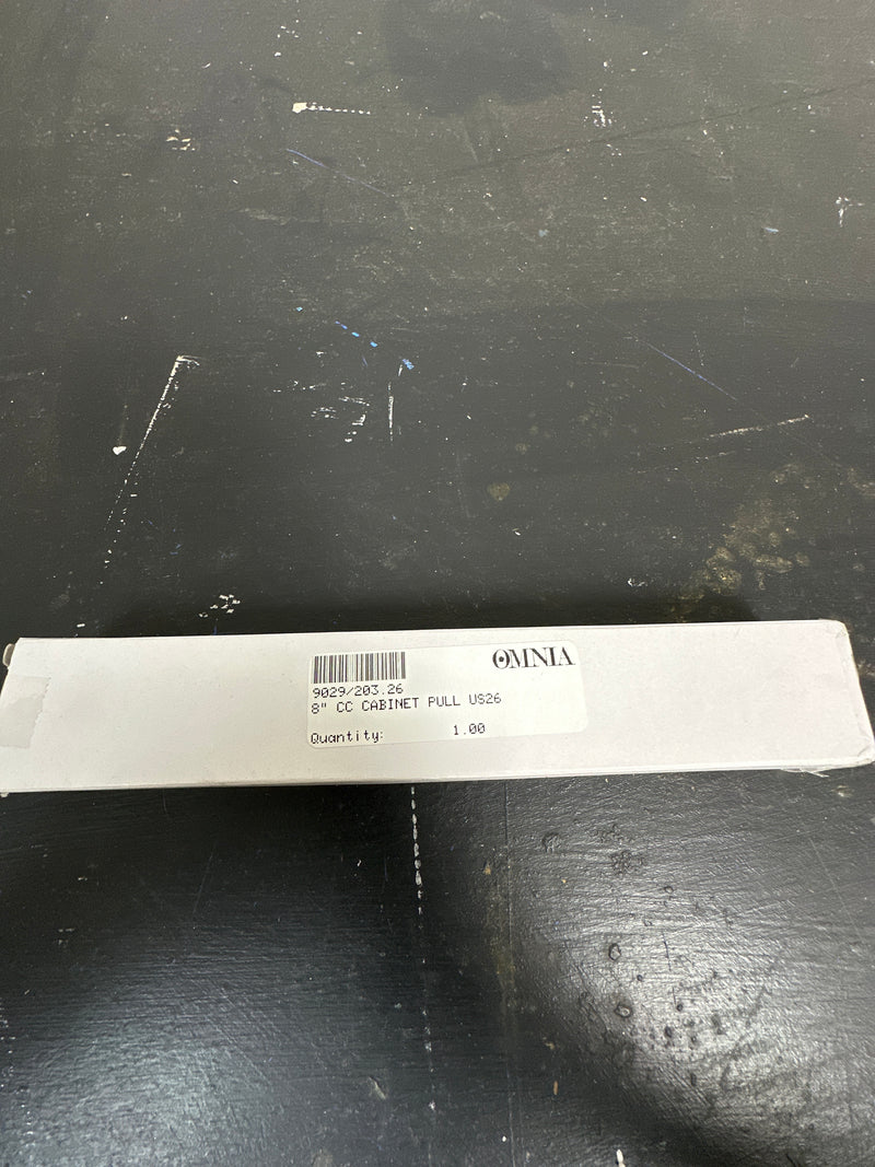 Omnia 9029/203.26 Ultima III 8" Center to Center Solid Brass Modern Square Cabinet Handle / Drawer Pull - Chrome