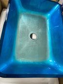 Vigo VG07068 Donatello 18" L x 13" W x 4" H Rectangular Glass Vessel Bathroom Sink - Turquoise Water