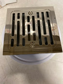 Delta Faucet 4 Inch Tile-In Square Shower Floor Drain Polished Nickel, Shower Drain Kit, Square Shower Drain, Chrome Shower Drain, Shower Floor Drain, Polished Nickel DT062412-PN