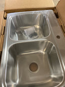 KOHLER Drop-In 33-in x 22-in Stainless Steel Double Equal Bowl 4-Hole Kitchen Sink