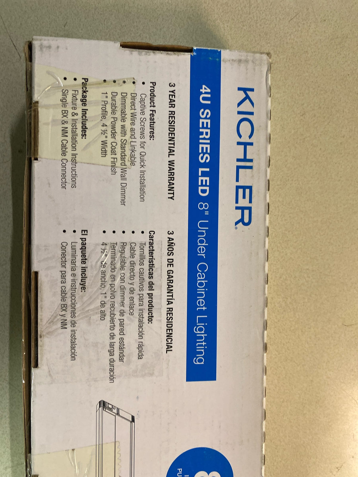 Kichler 4U30K08BZT 4U Series 8" LED Under Cabinet Light - 3000K - Textured Bronze