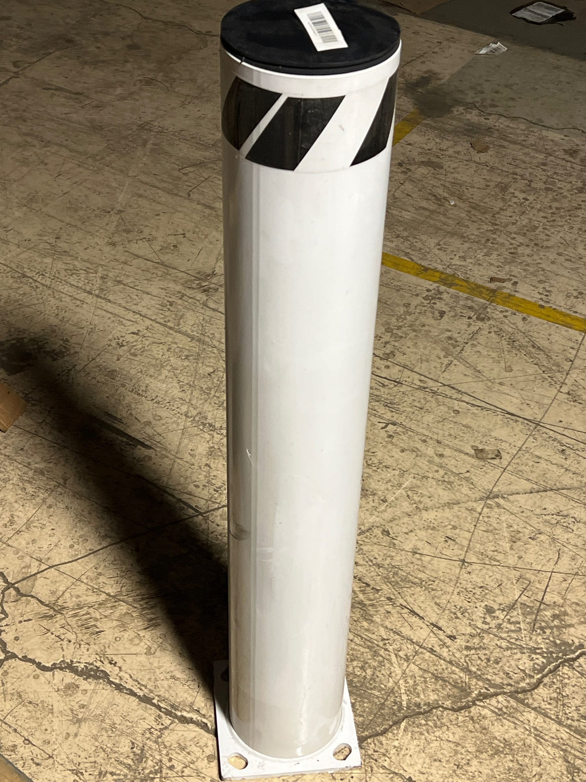 VESTIL BOL-42-6.5-WT Steel Pipe Safety Bollard, 42 x 6-1/2 Inch White