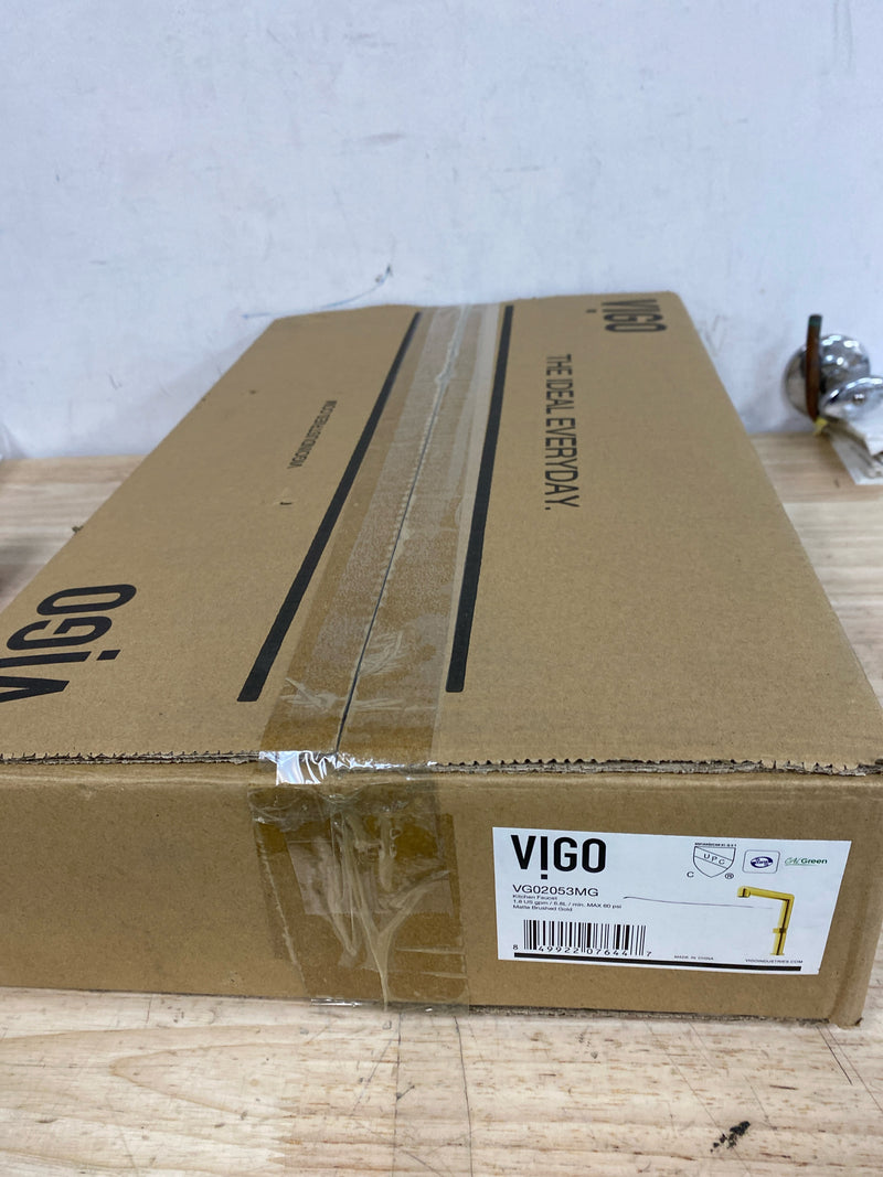 Vigo VG02053MG Jewel 11 in. H Single Handle Kitchen Bar Faucet in Matte Brushed Gold
