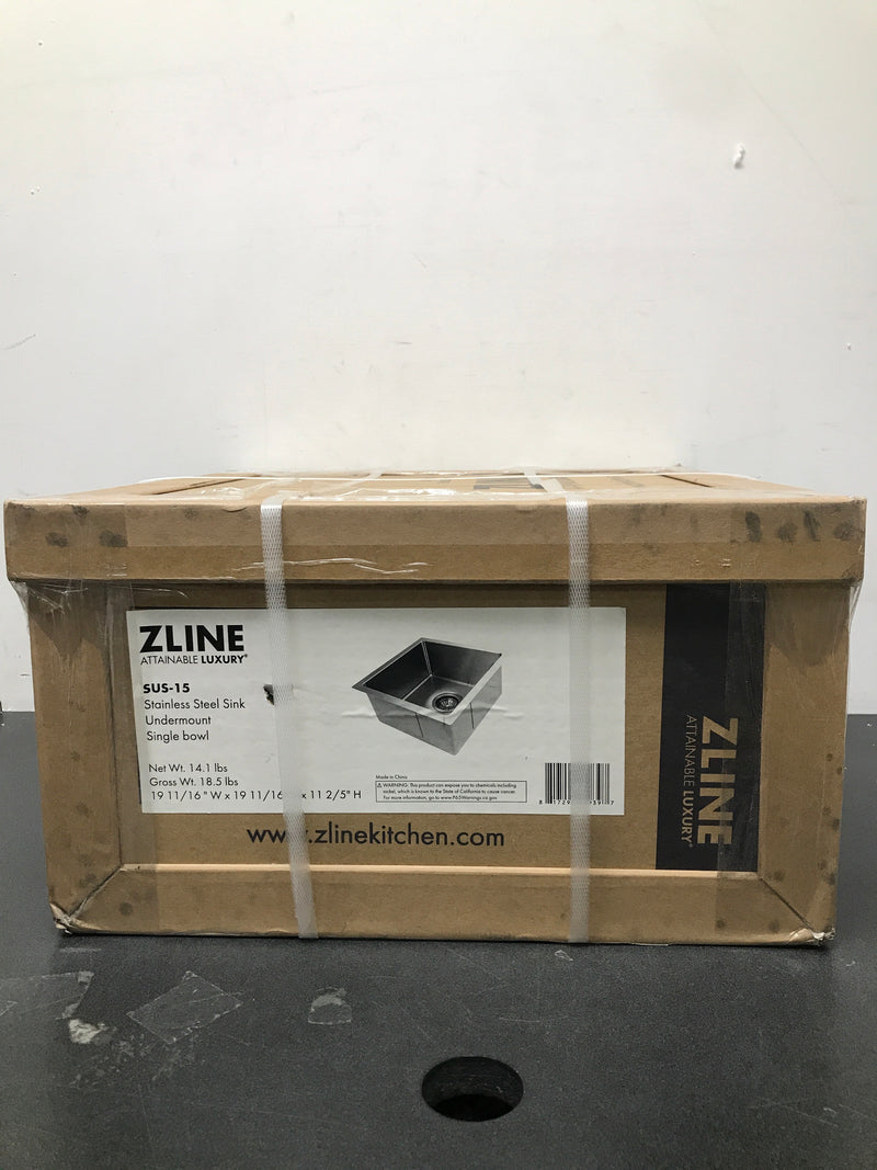 ZLINE SUS-15 DuraSnow 15" Undermount Single Basin Stainless Steel Kitchen Sink - Stainless Steel
