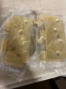 Deltana DE44058TT4 4 x 4 Plain Bearing 5/8" Radius Corner Full Mortise Hinge - Pair - Brushed Brass