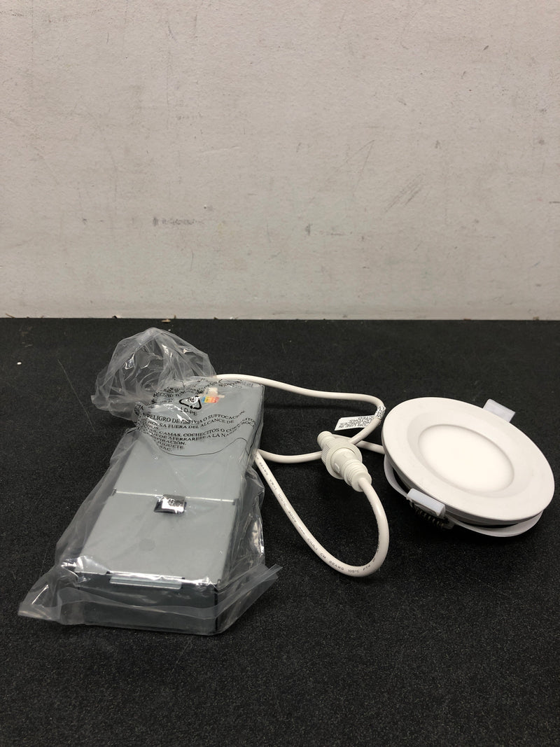 Commercial electric 53826101 3 in. Canless Integrated LED Recessed Light Trim with Night Light 550 Lumens Adjustable CCT New Construction Remodel