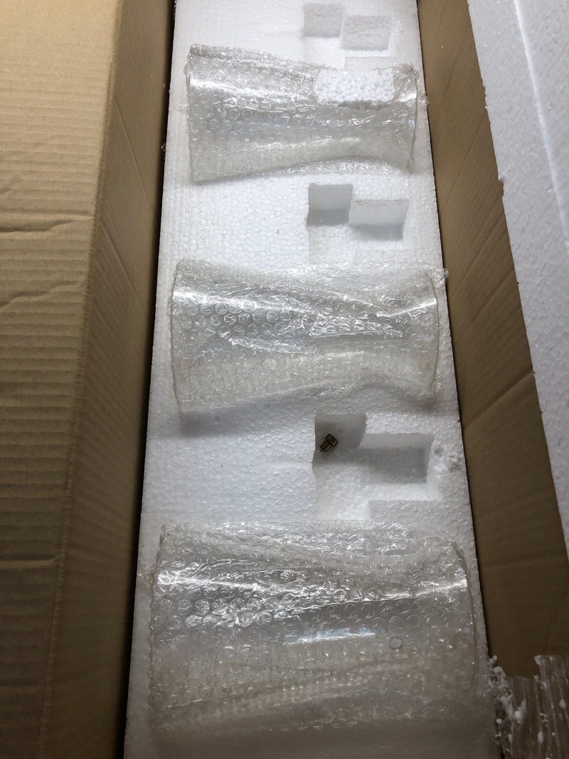 Capital Lighting 142431AD 3 Light 24" Wide Bathroom Vanity Light with Crackle Glass Shades - Aged Brass