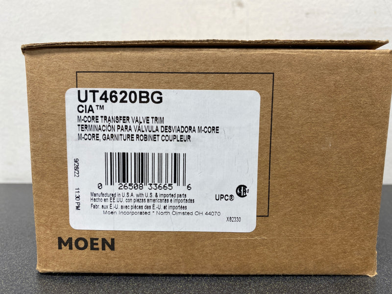Moen UT4620BG Cia Single Handle 2, 3 or 6 Function M-CORE Diverter Valve Trim - Less Rough-In Valve - For 2 or 3 Devices - Brushed Gold