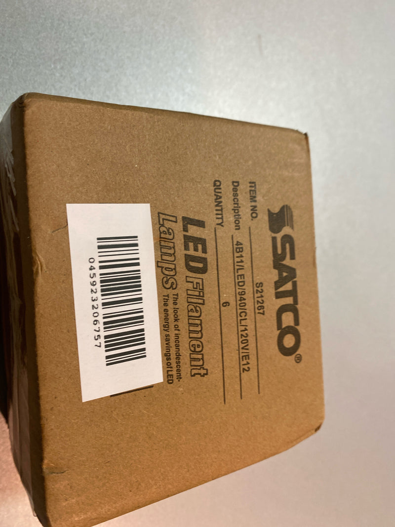 Satco 6Pk 4w B11 LED 2700K Medium Base Dimmable - 40w equiv