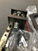 Baldwin PVSQUCSR112 Square Privacy Lever Set with Contemporary Square Rose - Venetian Bronze