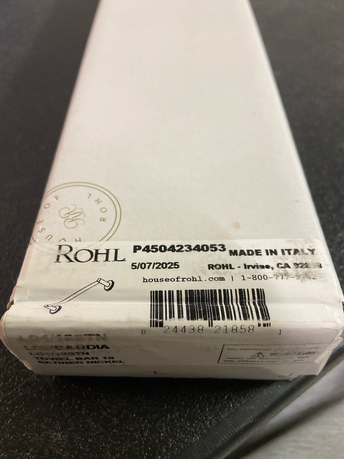 Rohl LO1/18STN Lombardia 18" Towel Bar - Satin Nickel