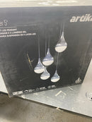 Artika PDT-5GL-RN Glitzer 30-Watt 5 Light Chrome Modern Integrated LED Pendant Light Fixture for Dining Room or Kitchen