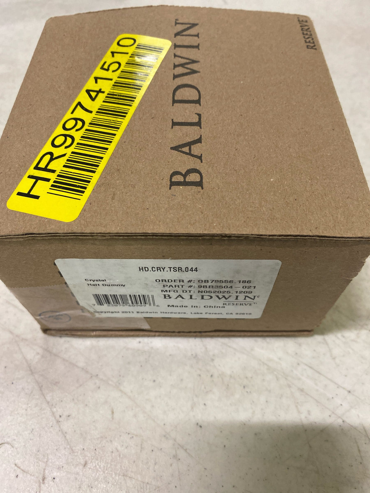Baldwin HDCRYTSR044 Baldwin HD.CRY.TSR Crystal Non-Turning One-Sided Dummy Door Lever with Square Rose