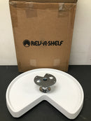 Rev-A-Shelf 6421-18-11-52 Classic 18" Polymer Kidney 1-Shelf Lazy Susan with Bottom Mount Rotating Post for Corner Wall Cabinets - White