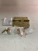 Baldwin 1440003I 4" x 4" Solid Brass Plain Bearing 1/4" Radius Corner Mortise Door Hinge - Single Hinge - Polished Brass