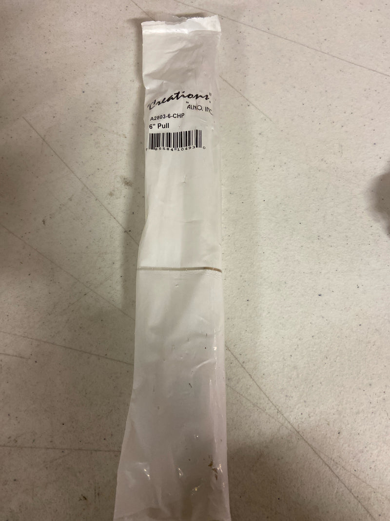 Alno A2803-6-CHP Vita Bella 6" Center to Center Modern Smooth Bar Cabinet Pull with "L" Posts - Champagne