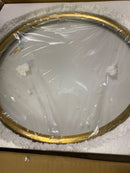 Unbranded 1006F16-MW-MGLD-LED Algar 16 in. Matte White Plus Modern Gold Integrated LED Flush Mount with Frosted Acrylic Shade (1-Pack)