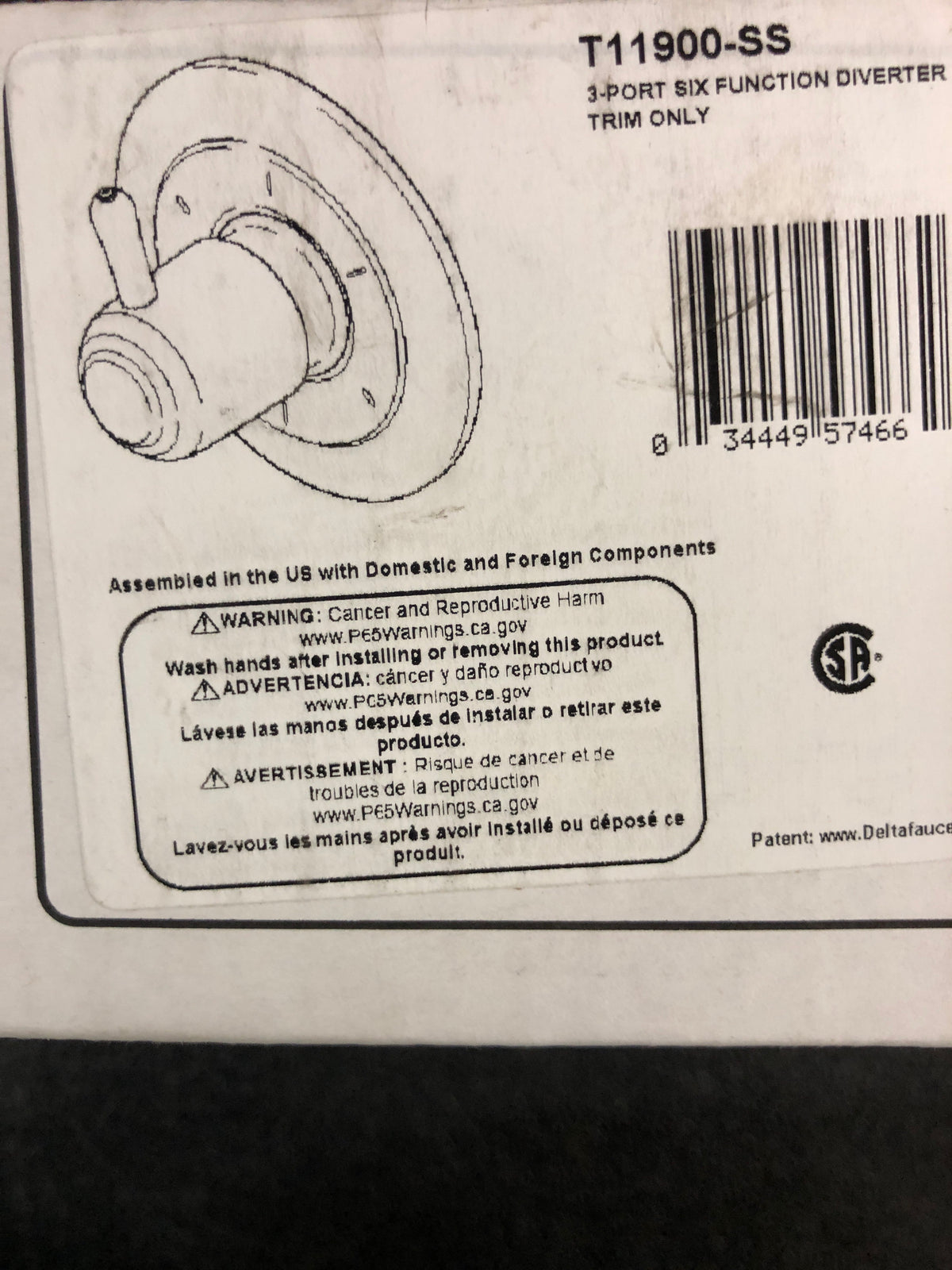 Delta T11900-SS Innovations Six Function Diverter Valve Trim Less Rough-In Valve - Three Independent Positions, Three Shared Positions - Brilliance Stainless