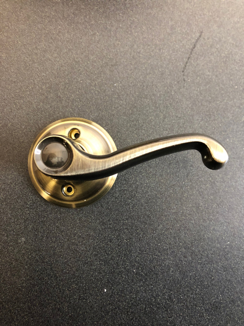 Schlage F170FLA609RH Flair Right Handed Non-Turning One-Sided Dummy Door Lever - Antique Brass