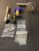 Emtek 520FRLUS15 RH Freestone Privacy Door Lever Set from the Brass Modern Collection - Satin Nickel Disk Rosette