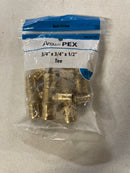 Apollo APXT3434125PK 3/4 in. x 3/4 in. x 1/2 in. Brass PEX-B Barb Reducing Tee (5-Pack)