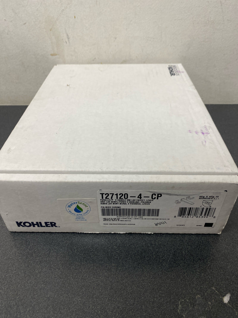 Kohler K-T27120-4-CP Parallel 1.2 GPM Wall Mounted Widespread Bathroom Faucet - Polished Chrome