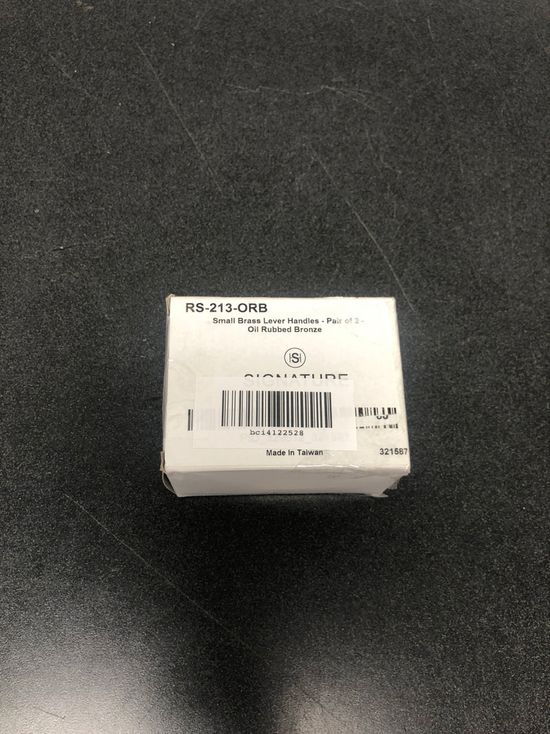 Signature Hardware 329512 Small Brass Lever Handles - Pair of 2 - Oil Rubbed Bronze