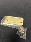 Deltana S35R44 3-1/2 x 3-1/2 Plain Bearing 1/4" Radius Corner Full Mortise Hinge - Pair - Satin Brass